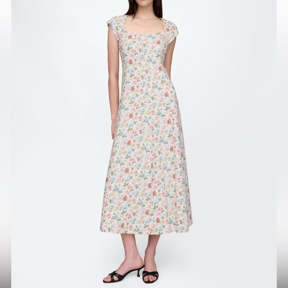 Gap Linen-Blend Cap-Sleeve Maxi Dress - Picture 1 of 9